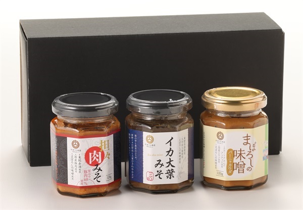 瓶詰3本セット(バーニャ、担々肉みそ、イカ大葉味噌)